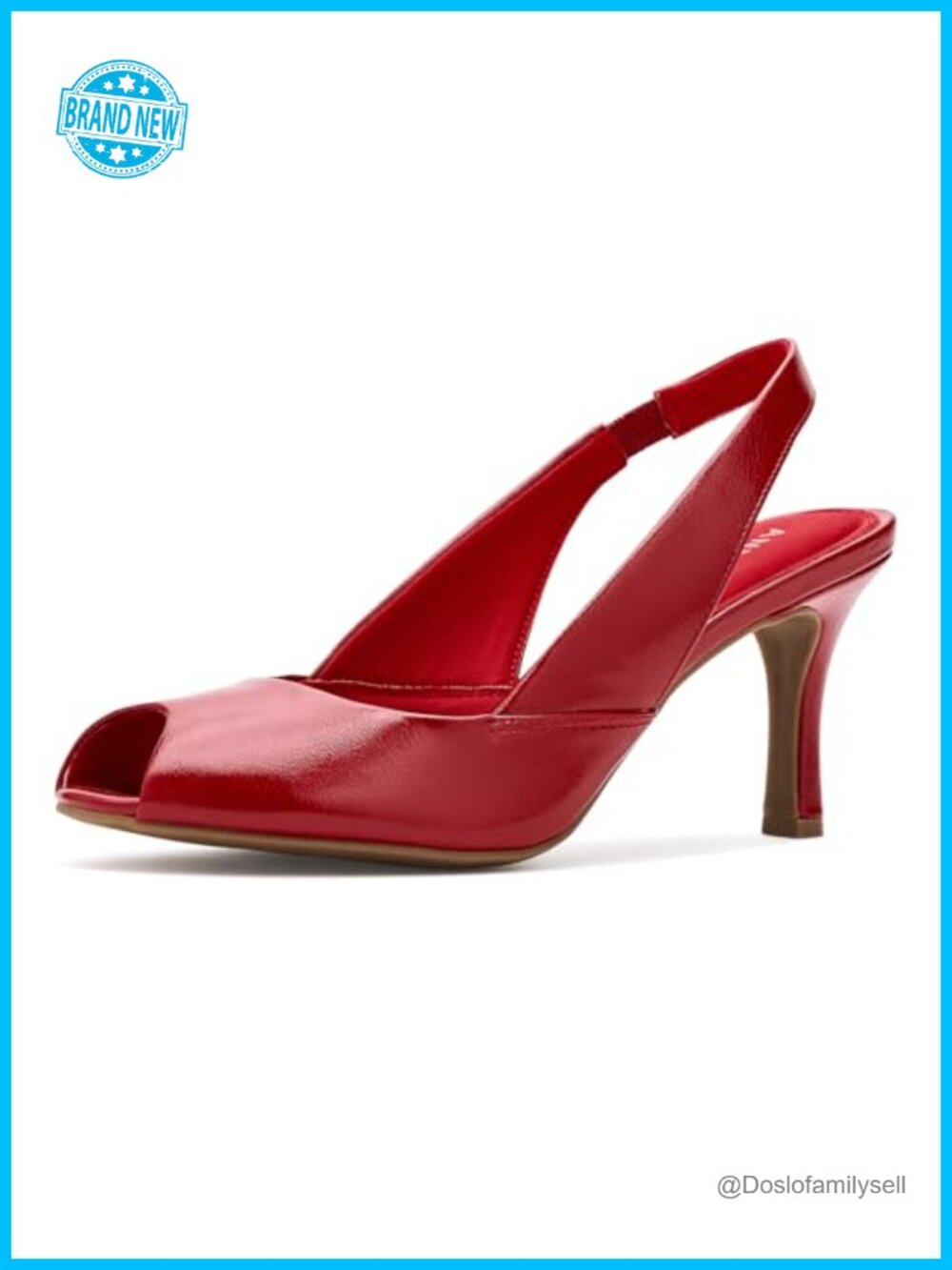 Women's Slingback Stiletto Pumps Faux Leather Pointed Toe Heels Business Casual